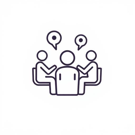 Icona che rappresenta il coaching di leadership, con una figura che guida un gruppo.