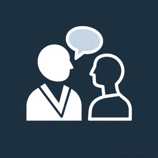 Icona che rappresenta la comunicazione efficace, con due persone che parlano e un simbolo di dialogo.