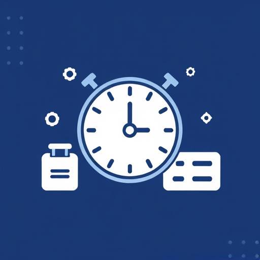 Icona che rappresenta la gestione del tempo, con un orologio e una persona che organizza le attivit&agrave;.