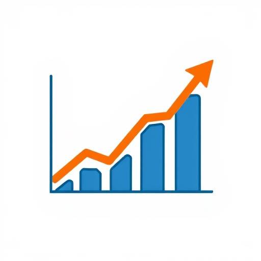 Icona stilizzata di un grafico in crescita, simbolo di performance e successo aziendale
