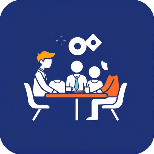 Icona stilizzata di un gruppo di persone che lavorano insieme, simbolo di team building e sviluppo organizzativo